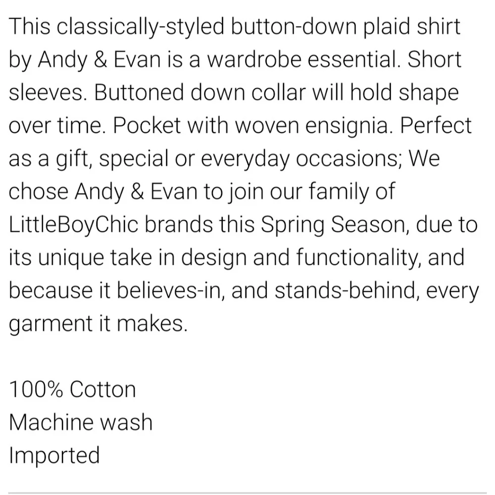 Andy & Evan Madras Plaid  Button-down Size 8 Colors Blue Pink Yellow White